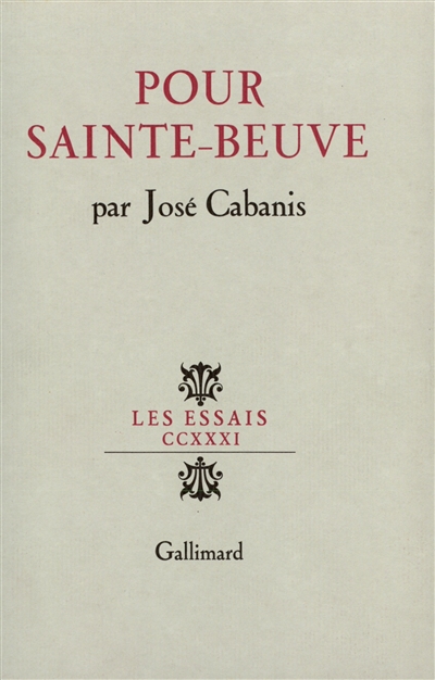 Pour Sainte-Beuve / Jose Cabanis