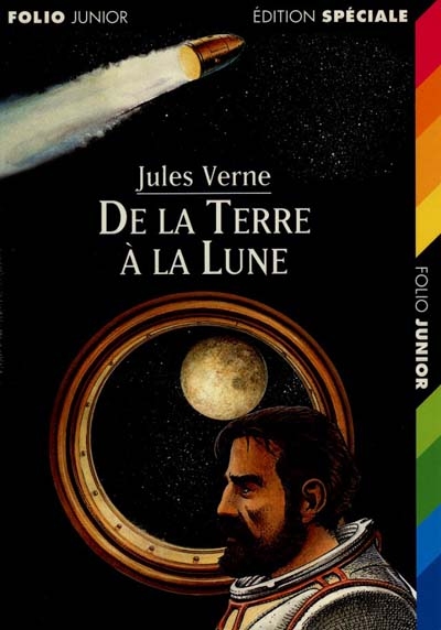 De la terre à la lune Jules Verne ill. de Montaut couv. ill; par jame's Prunier