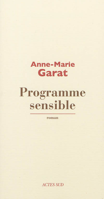 Programme sensible Anne-Marie Garat