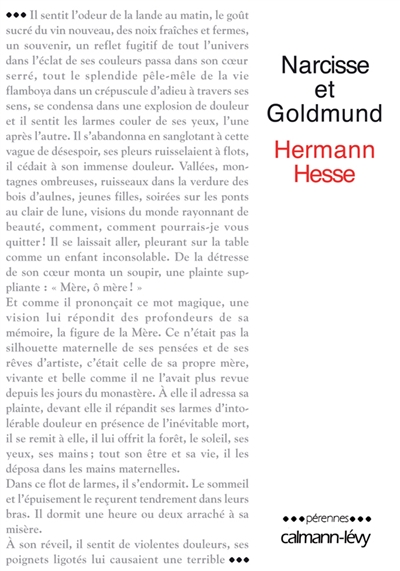 Narcisse et Goldmund récit Hermann Hesse traduit de l'allemand par Fernand Delmas